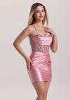 Chic Spaghetti Strap Pleated Corset Homecoming Dress