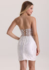 Elegant Strapless Corset Appliques Homecoming Dress