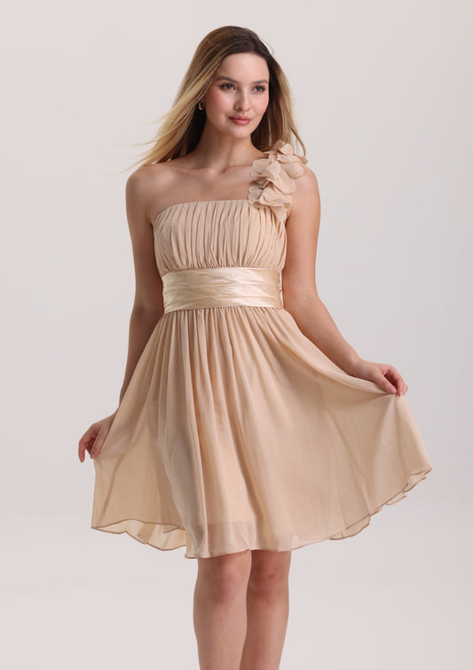 Captivating 3D Floral One shoulder Prom Dress