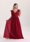 Elegant Ruffle Sleeves Chiffon Bridesmaid Dress