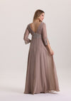 Elegant Lace Appliques Chiffon Mother of The Bride Dress with Sleeves