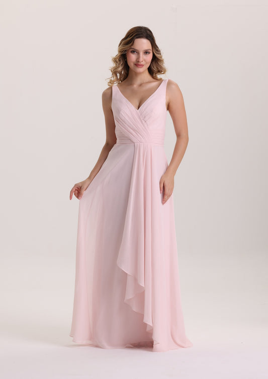 A Line Spaghetti Strap Ruffle Bridesmaid Dress