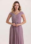 Elegant V Neck Appliques Chiffon Mother of The Bride Dress