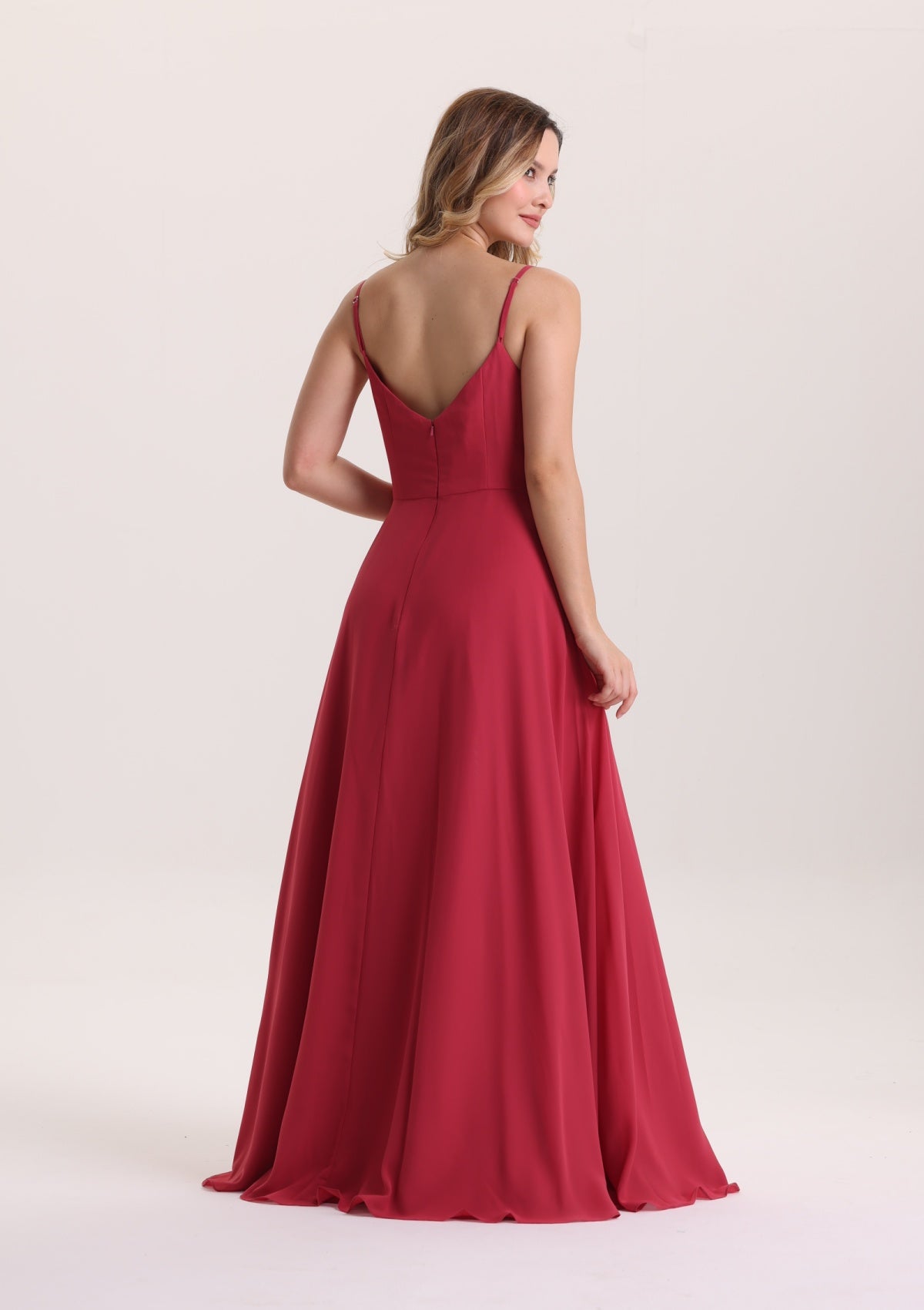 Romantic A Line V Neck Prom Dress with Slit