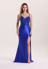 Elegant Spaghetti Strap Sequin Appliques Prom Dress