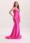 Elegant Corset Spaghetti Strap Prom Dress with Slit