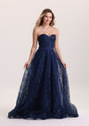 Dreamy Sparkly Appliques Tulle Prom Dress with Train
