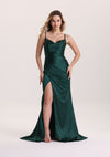 Classical Spaghetti Strap Sleeveless Pleated Prom Dress