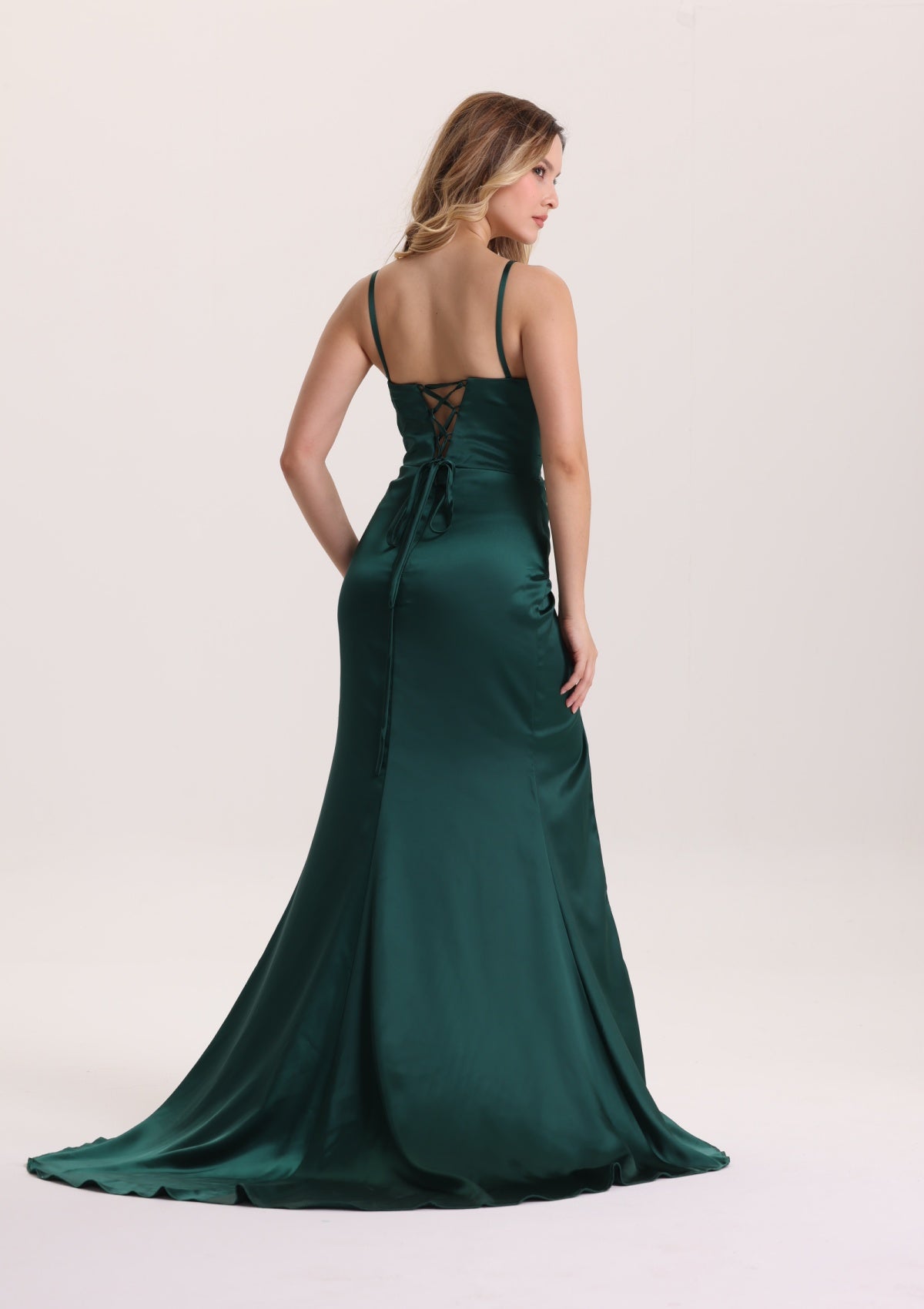 Classical Spaghetti Strap Sleeveless Pleated Prom Dress