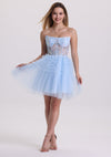 Dreamy Spaghetti Strap Corset Layered Tulle Homecoming Dress