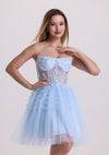 Dreamy Spaghetti Strap Corset Layered Tulle Homecoming Dress