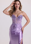 Chic Sweetheart Sleeveless Sequin Beaded Prom Dress
