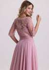 A Line Appliques Chiffon Mother of The Bride Dress with Sleeves