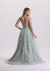 Dreamy Spaghetti Strap Corest Sequin Layered Tulle Prom Dress