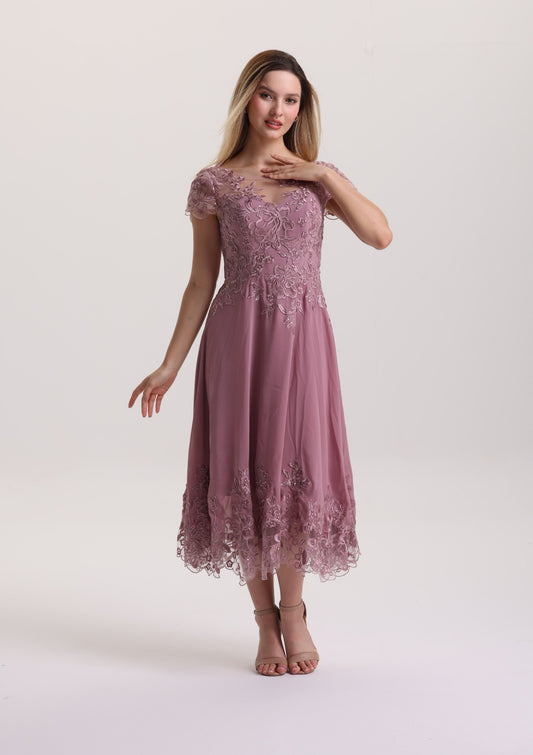 Charming Lace Appliques Mother of The Bride Dress with Sleeves