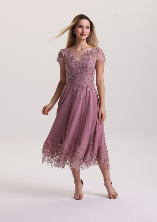 Charming Lace Appliques Mother of The Bride Dress with Sleeves