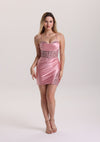 Chic Spaghetti Strap Pleated Corset Homecoming Dress