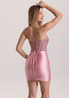 Chic Spaghetti Strap Pleated Corset Homecoming Dress