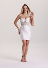 Elegant Strapless Corset Appliques Homecoming Dress
