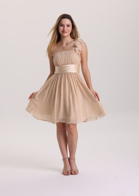 Captivating 3D Floral One shoulder Prom Dress