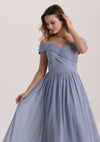 Chic Off Shoulder Pleated Chiffon Bridesmaid Dress