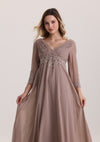 Elegant Lace Appliques Chiffon Mother of The Bride Dress with Sleeves