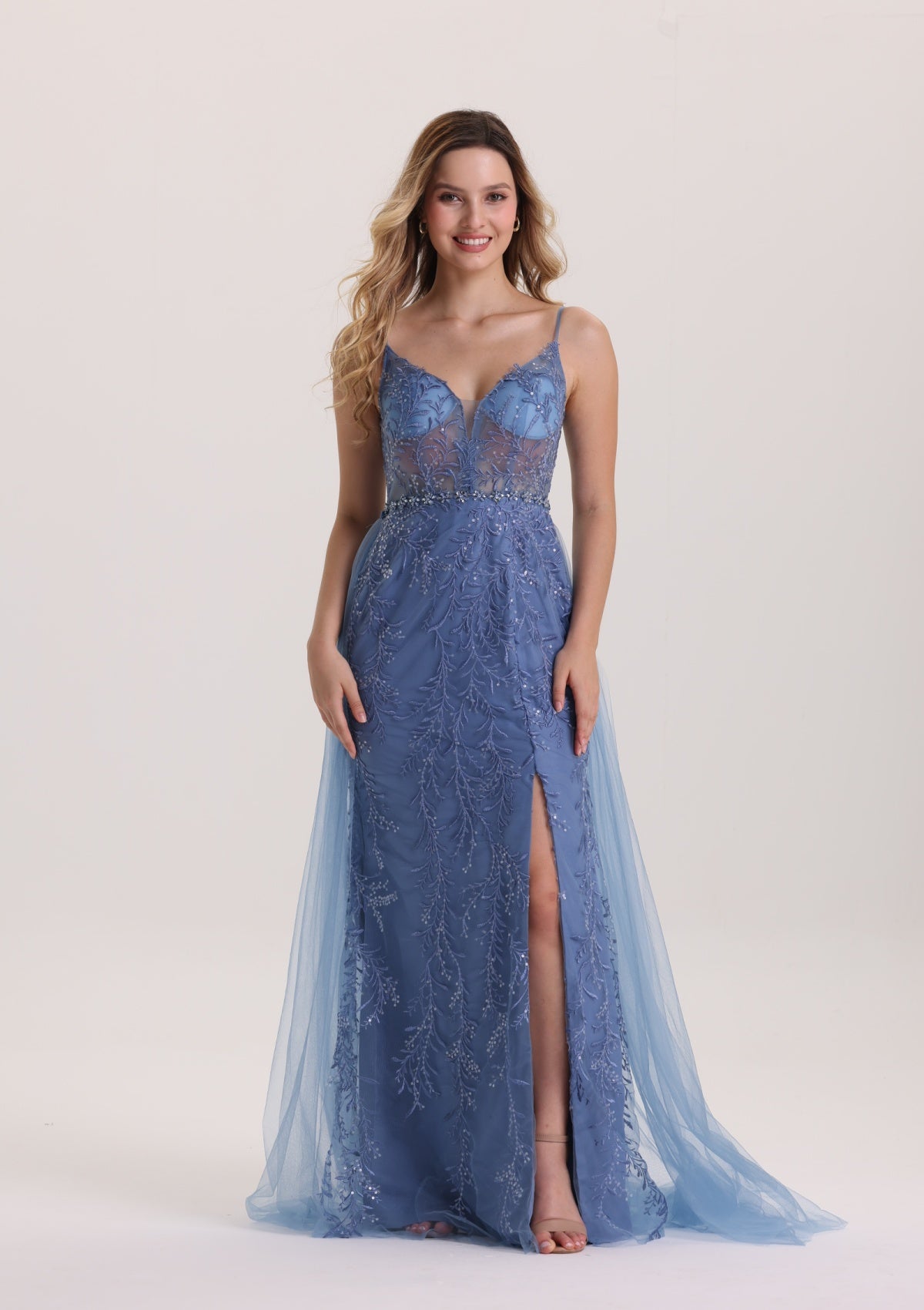 Luxury Sequin Appliques Prom Dress with Rhinestone