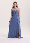Classical Spaghetti Strap Ruffle Chiffon Bridesmaid Dress