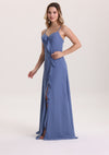 Classical Spaghetti Strap Ruffle Chiffon Bridesmaid Dress