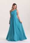 Designed Asymmetrical Neck Twist Waist Bridesmaid Dress