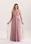 Romantic Lace Appliques V Neck Prom Dress