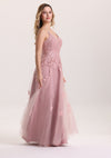 Romantic Lace Appliques V Neck Prom Dress