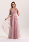 Romantic Lace Appliques V Neck Prom Dress
