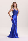 Elegant Spaghetti Strap Sequin Appliques Prom Dress