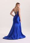 Luxury Sequin Appliques V Neck Prom Dress with Slit