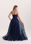 Dreamy Sparkly Appliques Tulle Prom Dress with Train