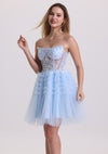 Dreamy Spaghetti Strap Corset Layered Tulle Homecoming Dress