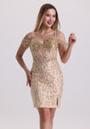 Luxury Off Shoulder Corset Sequin Beaded Homecoming Dress