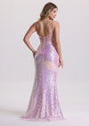 Mermaid Sleeveless Sequin Appliques Prom Dress with Slit
